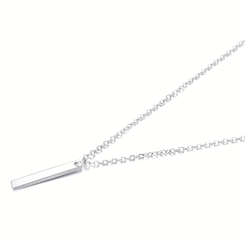 Women's Minimalist Elegant Stainless Steel Geometric Rectangle Pendant Necklace